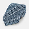 View 1 of product TIES 9.5CM TILE AND STRIPE PRINTED SILK NAVY OS