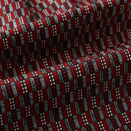 Red Hatched Mosaic Printed Silk Cravat Image 3