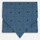 Blue and Navy Concentric Square Printed Silk Cravat