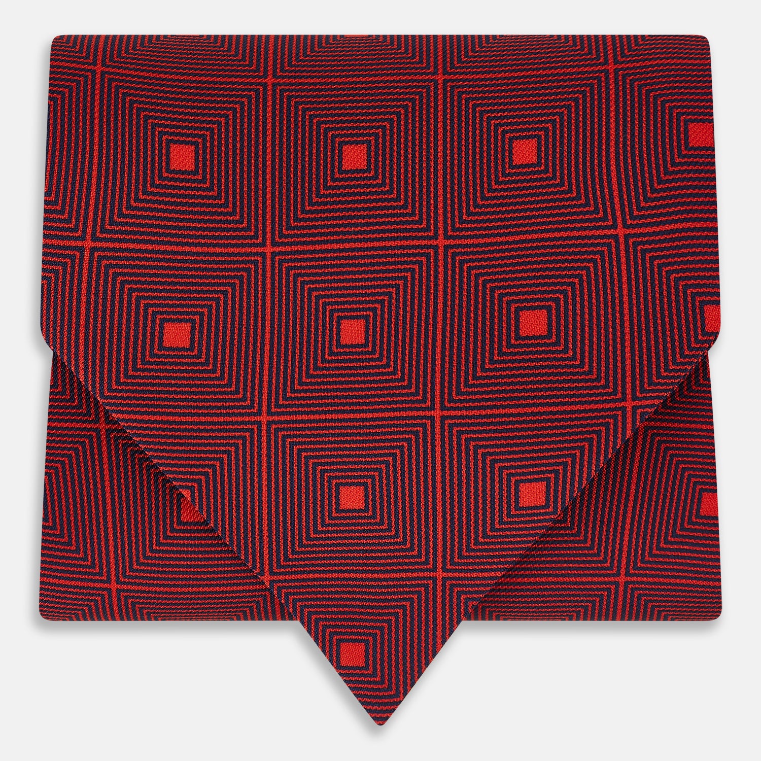 View 1 of product Tulip Red Concentric Diamond Printed Silk Cravat