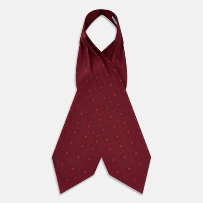 Tulip Red Concentric Diamond Printed Silk Cravat Image 1