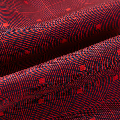 Tulip Red Concentric Diamond Printed Silk Cravat Image 3