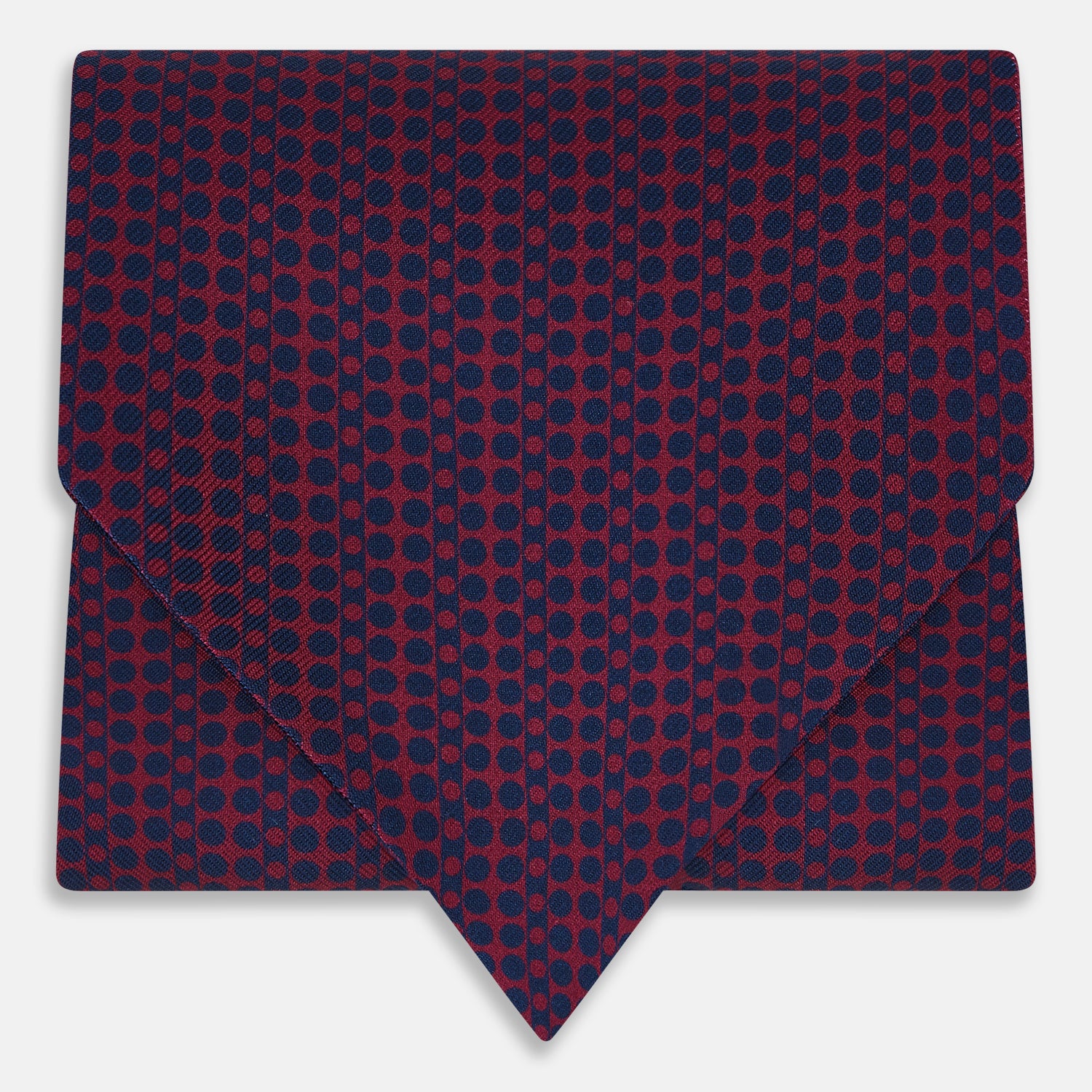 View 1 of product Burgundy Micro-Dot Bar Printed Silk Cravat