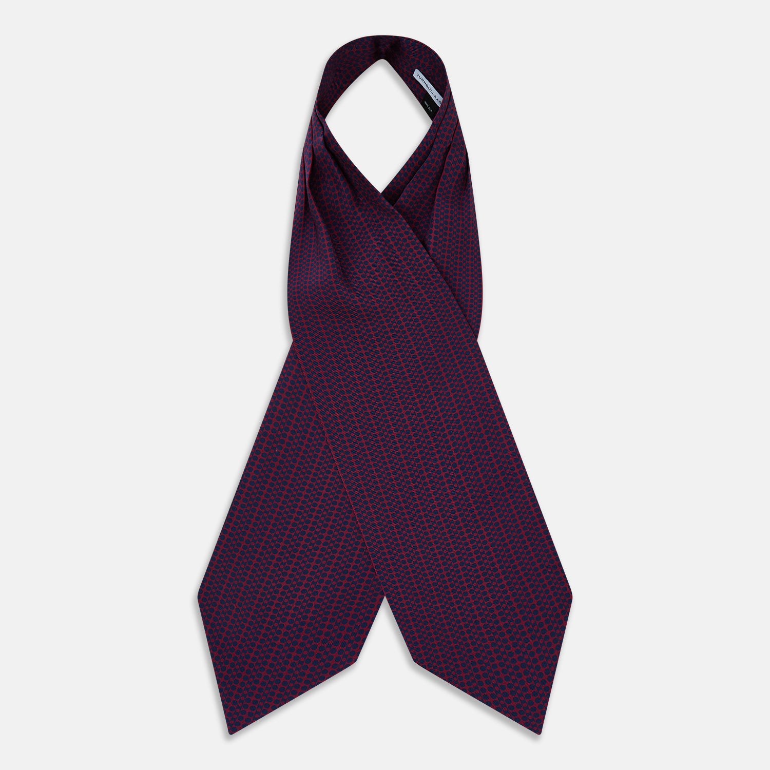 View 2 of product Burgundy Micro-Dot Bar Printed Silk Cravat