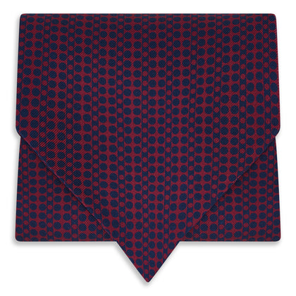 Burgundy Micro-Dot Bar Printed Silk Cravat Image 4