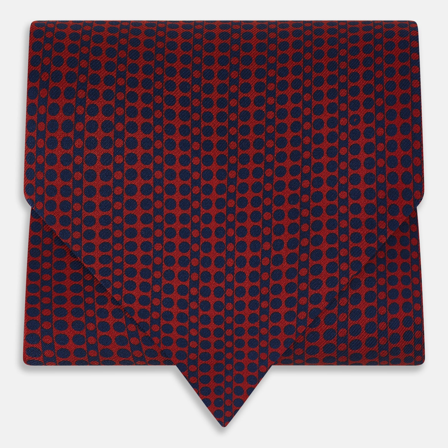 View 1 of product Red Micro-Dot Bar Printed Silk Cravat