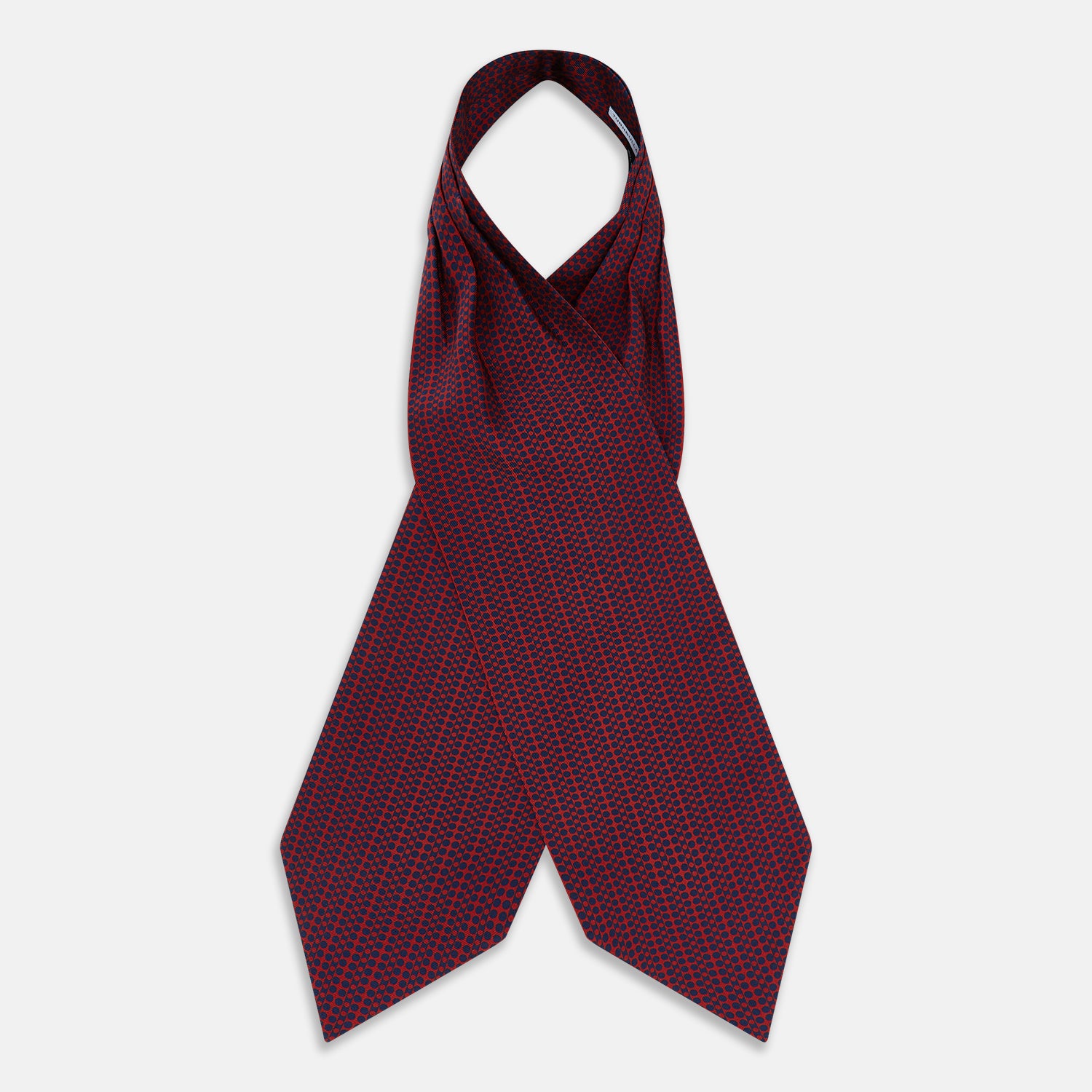 View 2 of product Red Micro-Dot Bar Printed Silk Cravat