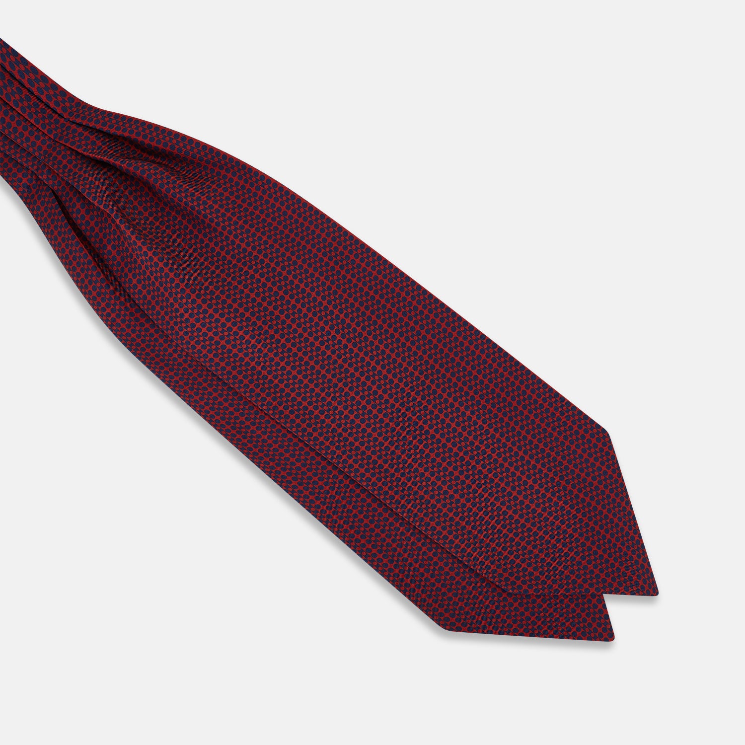 View 3 of product Red Micro-Dot Bar Printed Silk Cravat