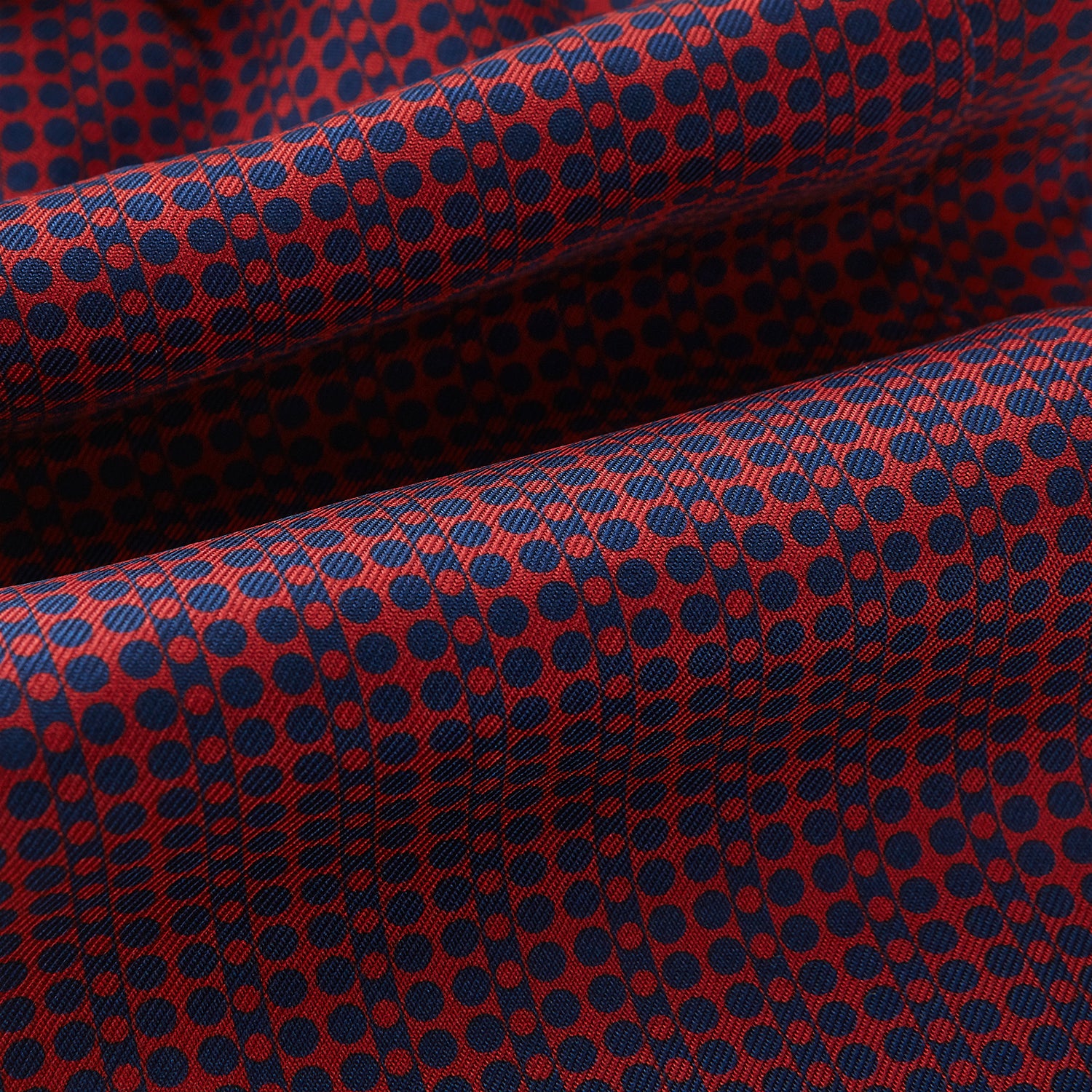 View 4 of product Red Micro-Dot Bar Printed Silk Cravat