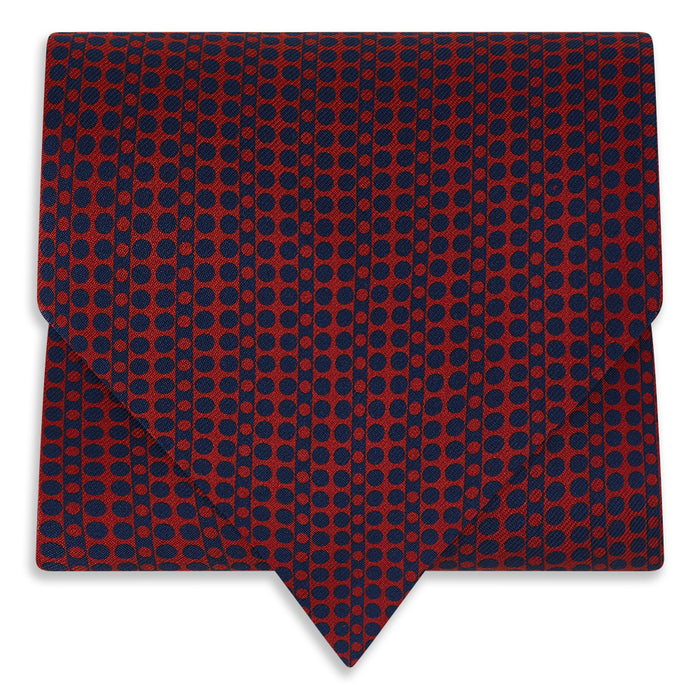 Red Micro-Dot Bar Printed Silk Cravat Image 4