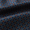 View 4 of product Midnight Blue Contrasting Rosette Medallion Printed Silk Cravat
