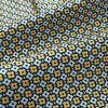 View 4 of product Citrus Yellow Abstract Quatrefoil Foulard Printed Silk Cravat