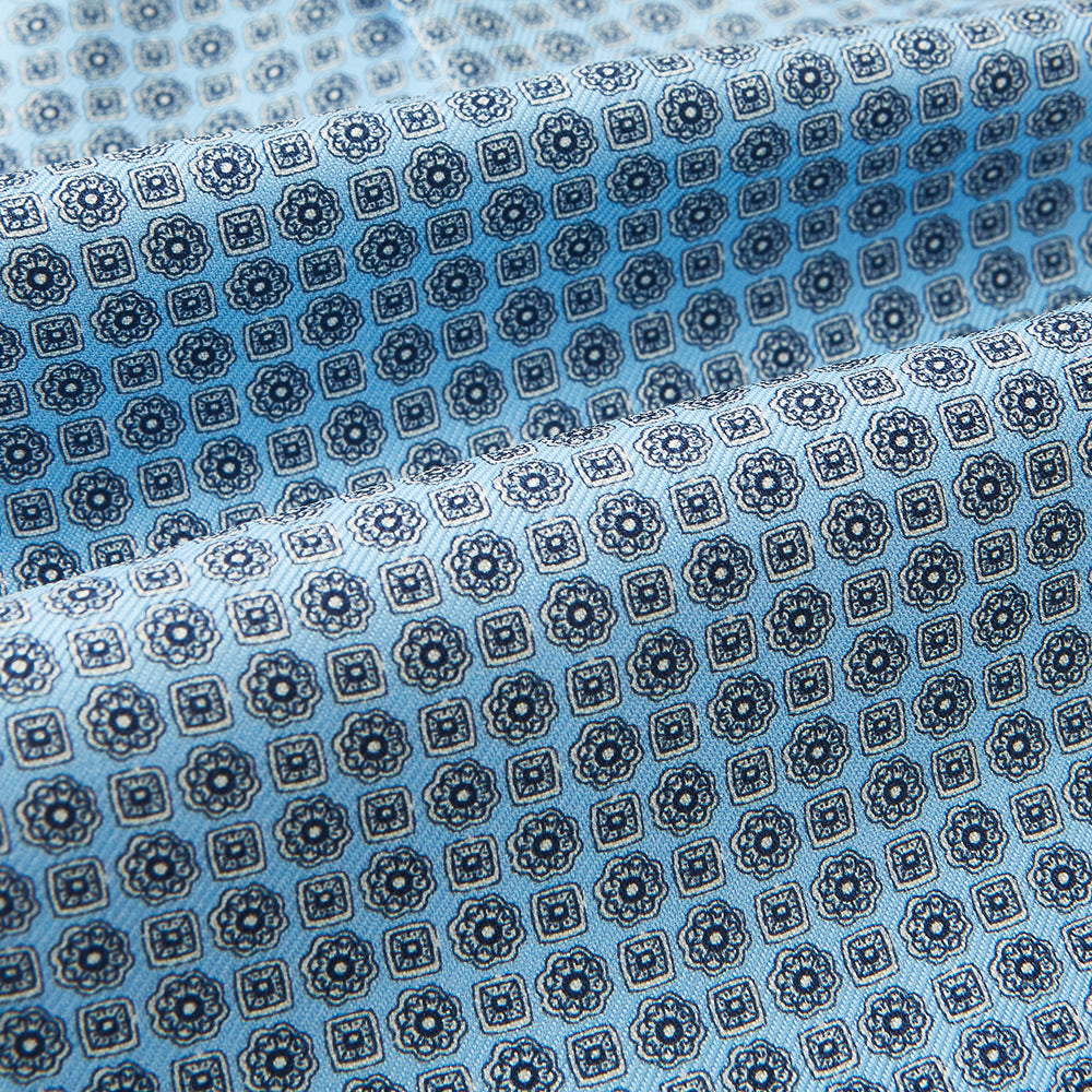 Pale Blue Floral Trellis Silk Cravat