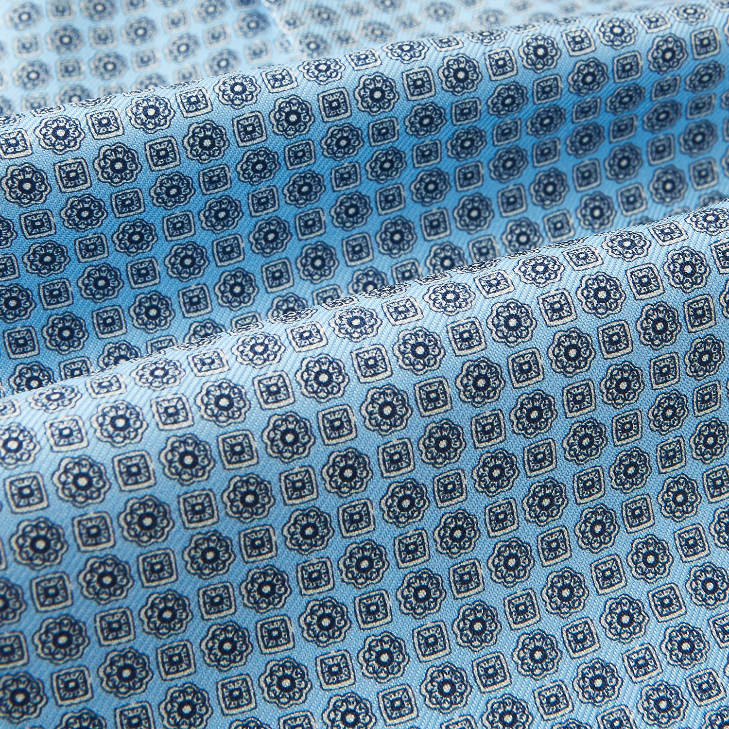 View 4 of product Pale Blue Floral Trellis Silk Cravat