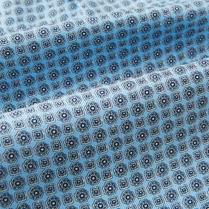 Pale Blue Floral Trellis Silk Cravat Image 3