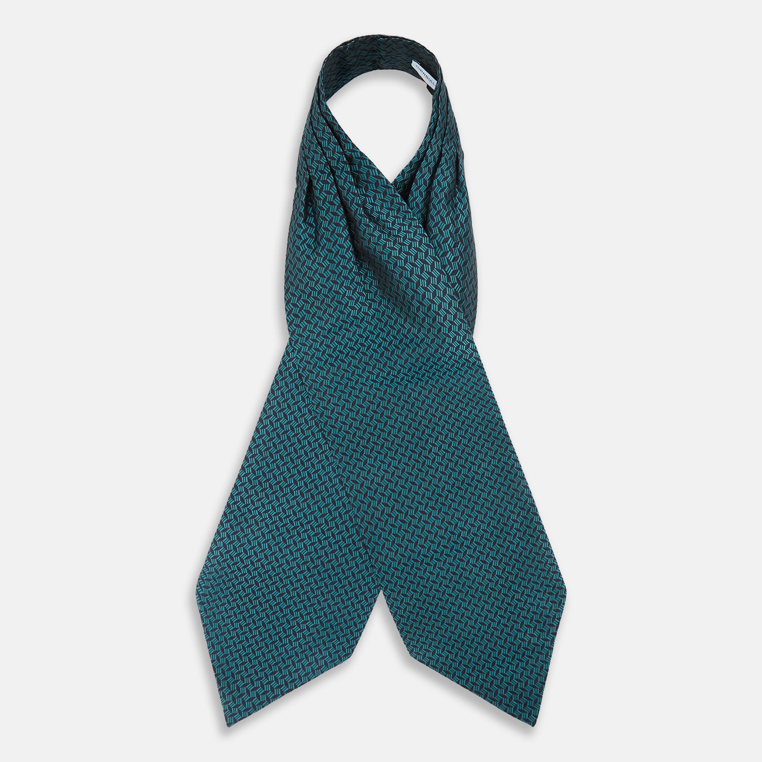 Turquoise Geometric Silk Cravat