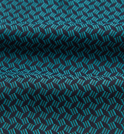 Turquoise Geometric Silk Cravat Image 3