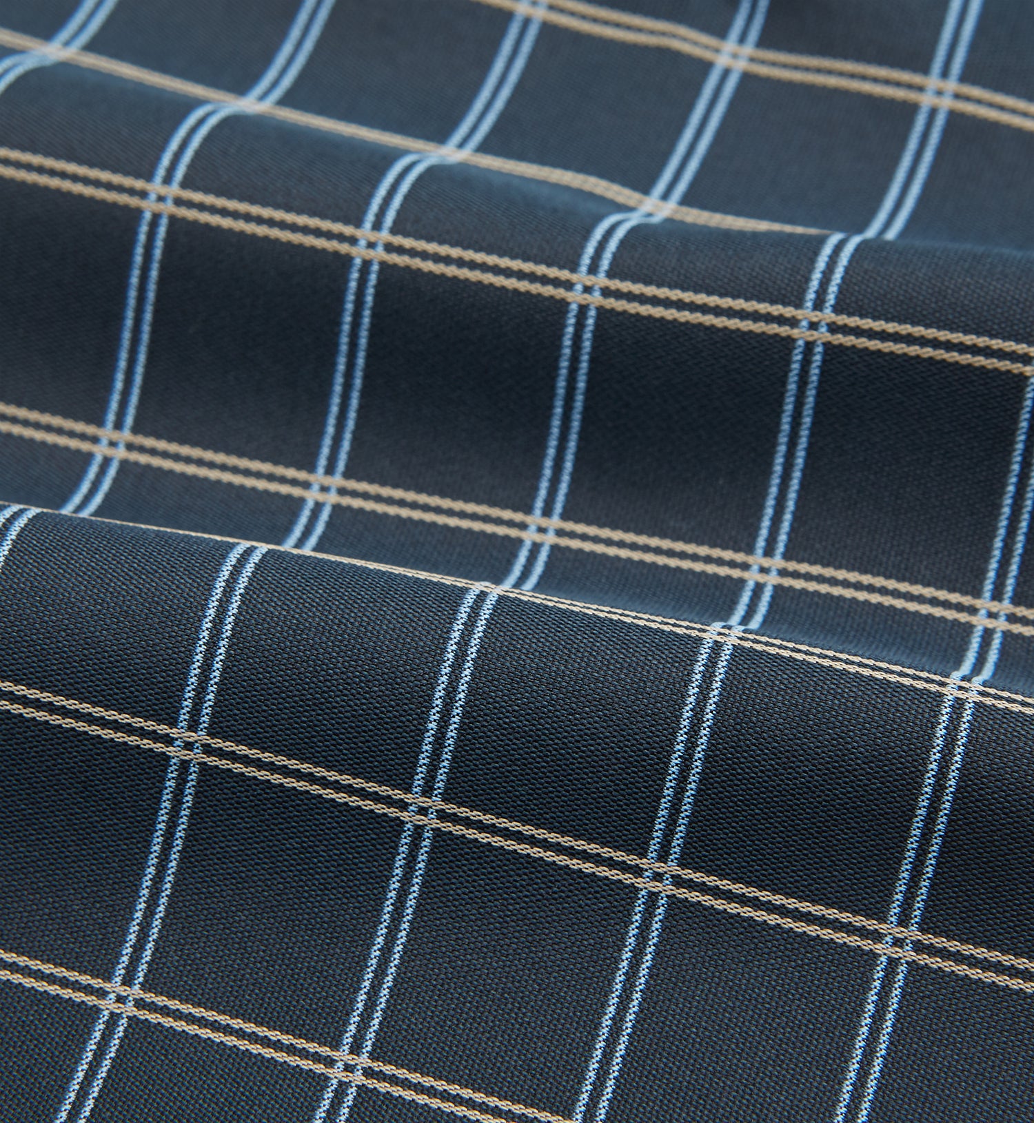 View 4 of product Navy Fine Double Check Silk Cravat