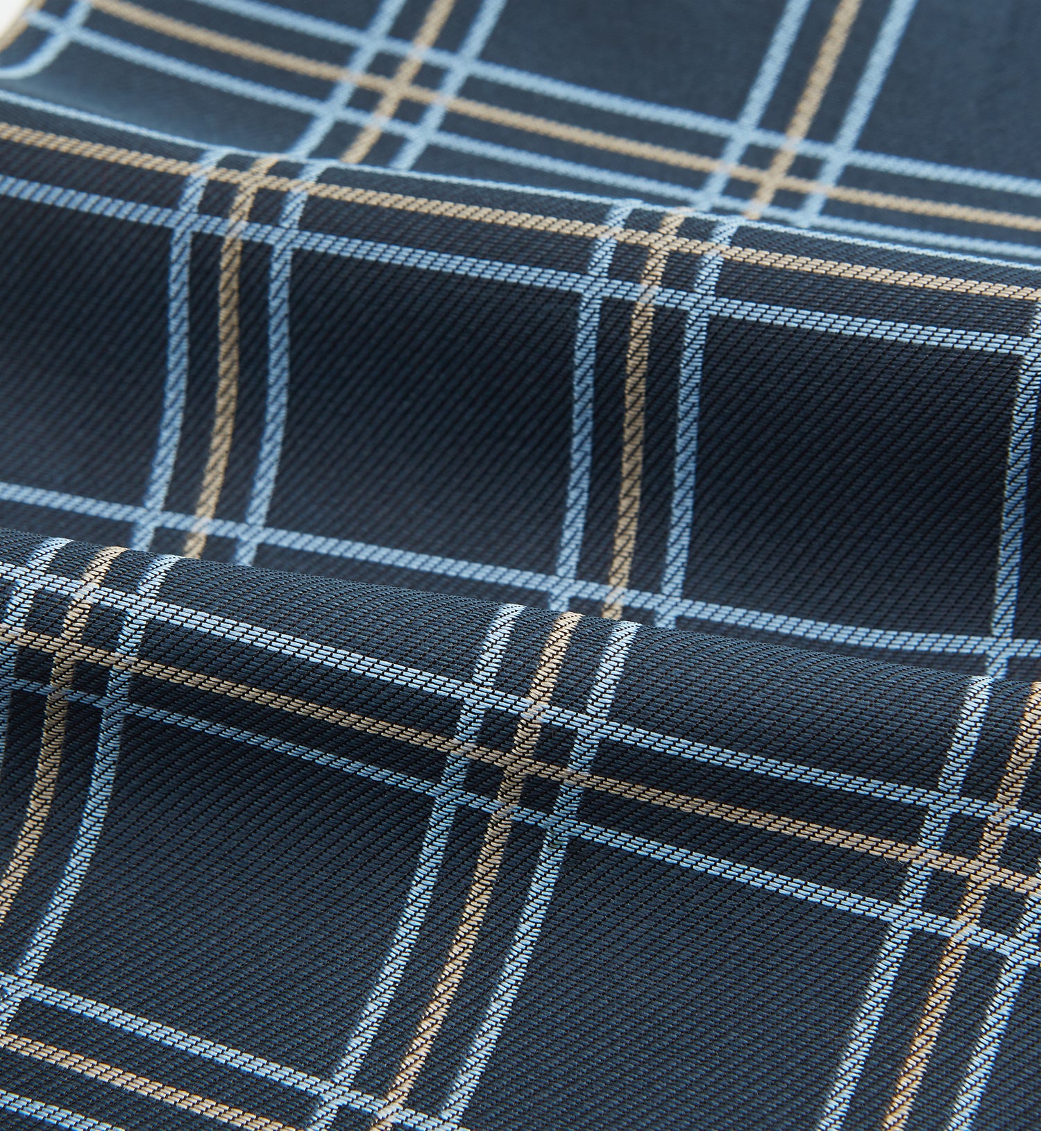 View 4 of product Navy Triple Check Silk Cravat