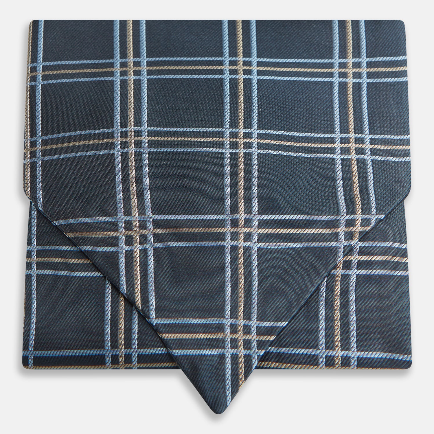 View 1 of product Navy Triple Check Silk Cravat