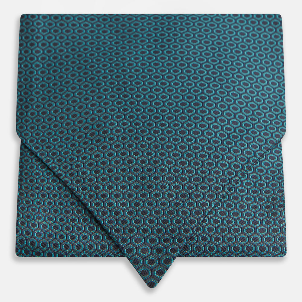 Turquoise Micro Hexagon Cravat