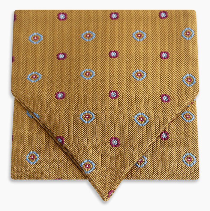 Gold Motif Silk Cravat Image 4