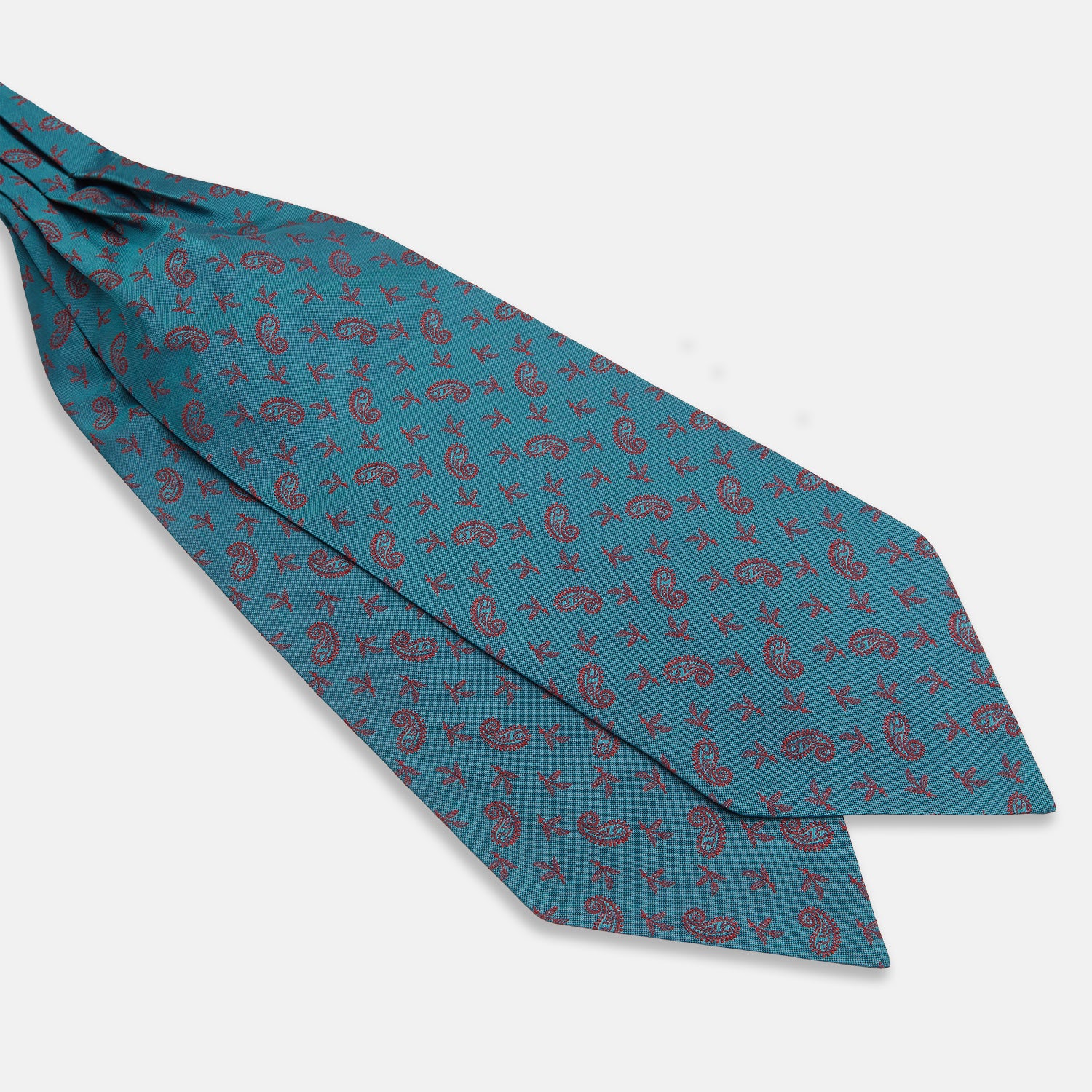 View 3 of product Teal Paisley Silk Cravat