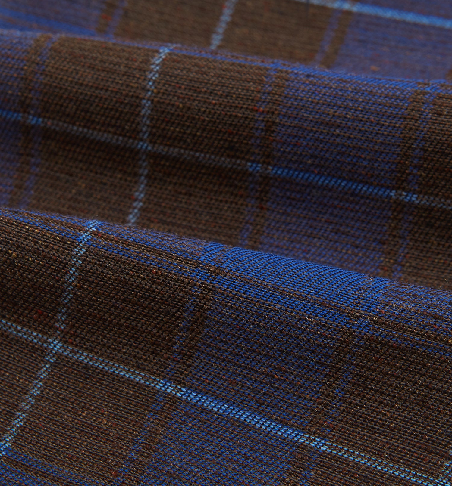 View 4 of product Blue and Brown Tartan Silk Blend Cravat