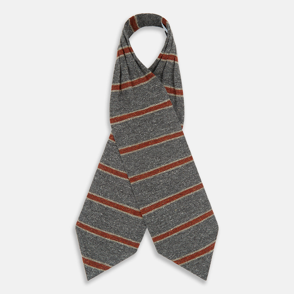 Red Block Stripe Silk Cravat