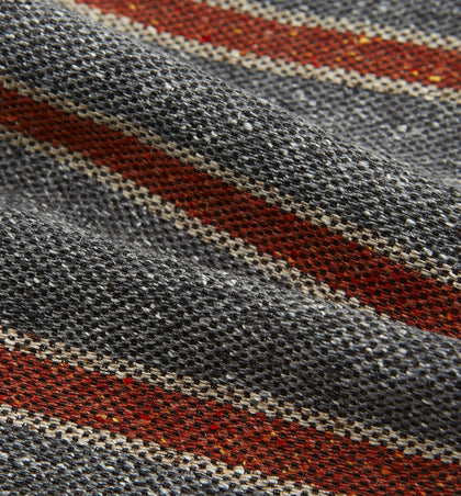 Red Block Stripe Silk Cravat Image 3