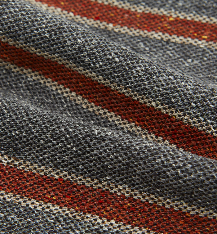Red Block Stripe Silk Cravat Image 3