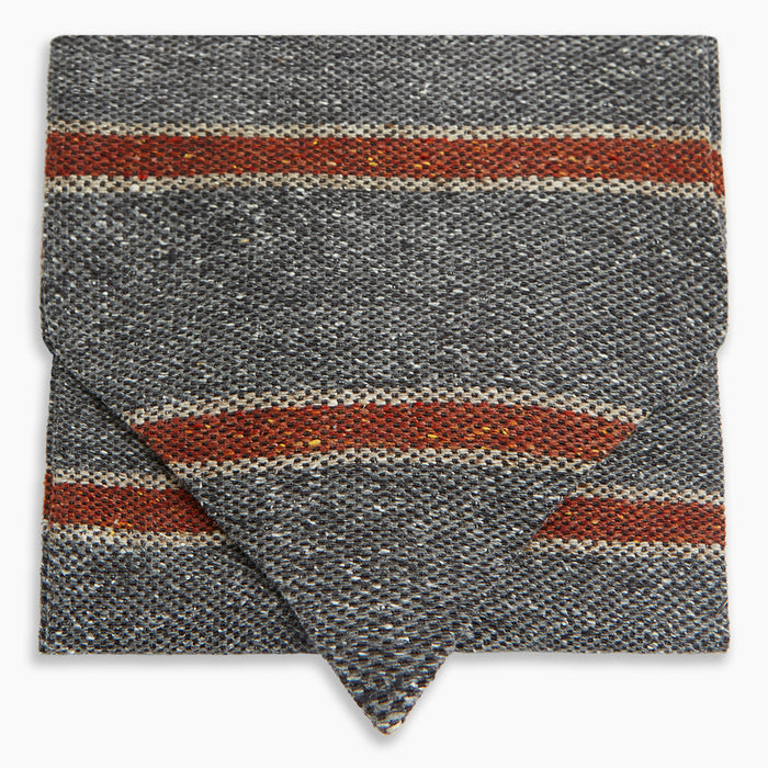Red Block Stripe Silk Cravat Image 4