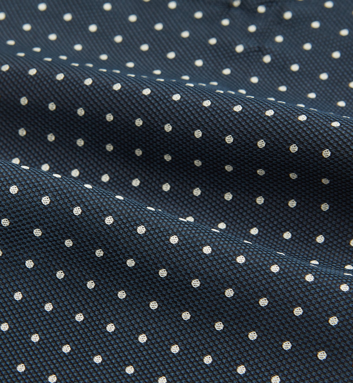 View 4 of product Navy Micro Dot Silk Cravat