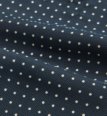 Navy Micro Dot Silk Cravat Image 3