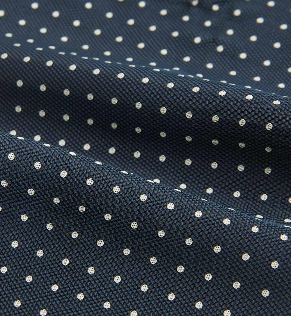 Navy Micro Dot Silk Cravat