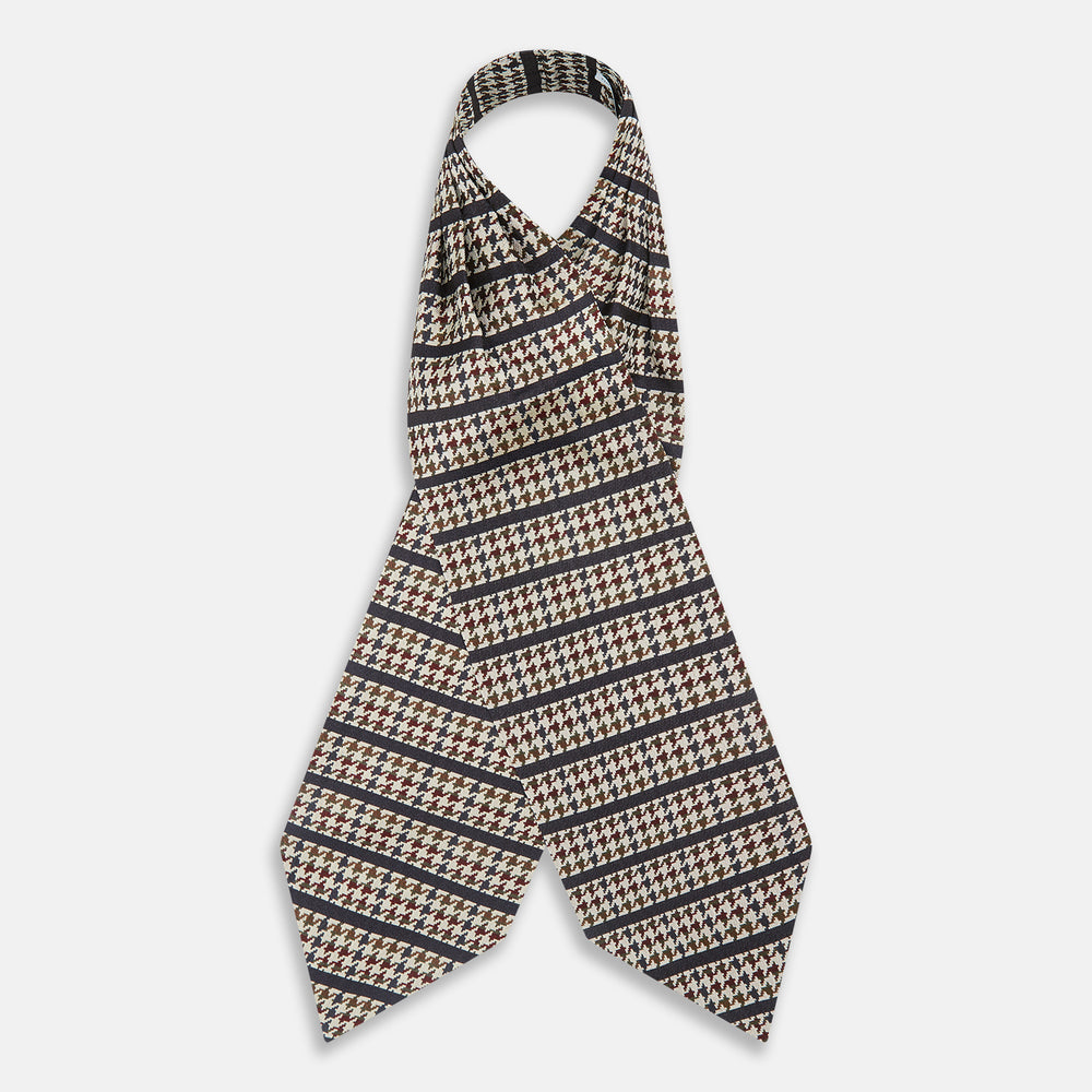 Brown Houndstooth Silk Cravat