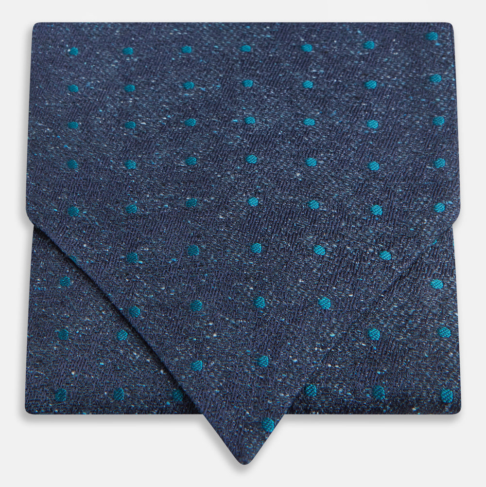 Teal Micro Dot Silk Cravat