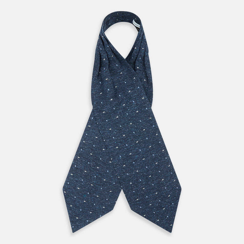 Navy Micro Paisley Silk Cravat