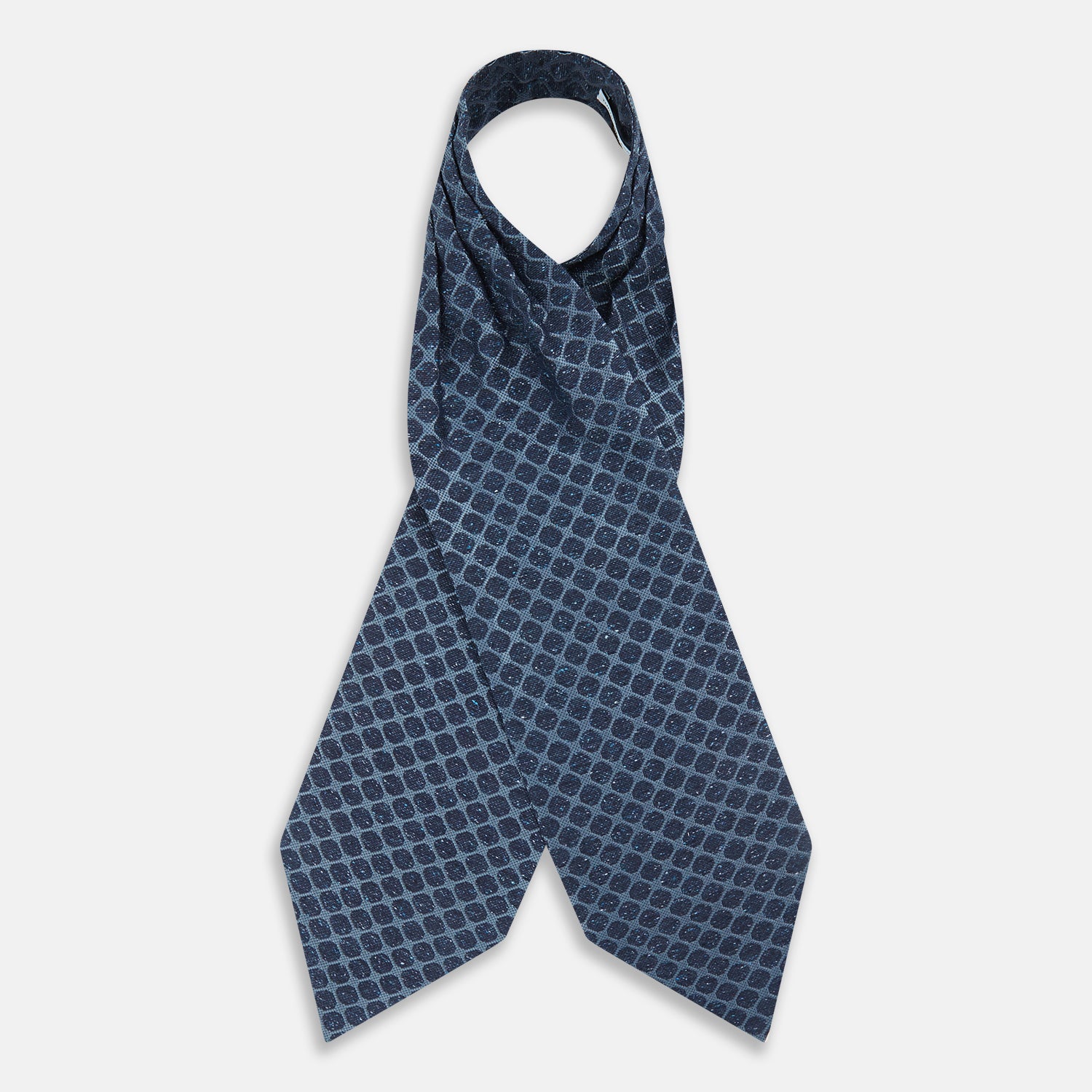 View 2 of product Navy Grid Silk Cravat