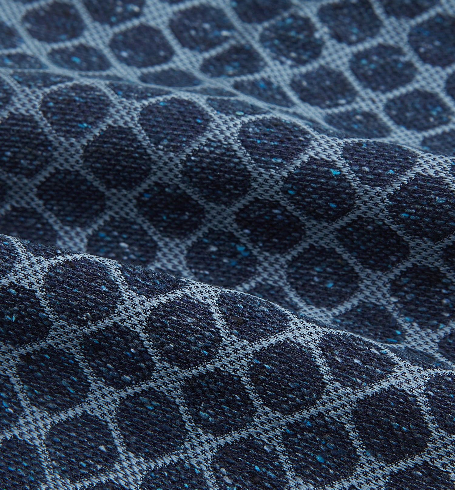 View 4 of product Navy Grid Silk Cravat