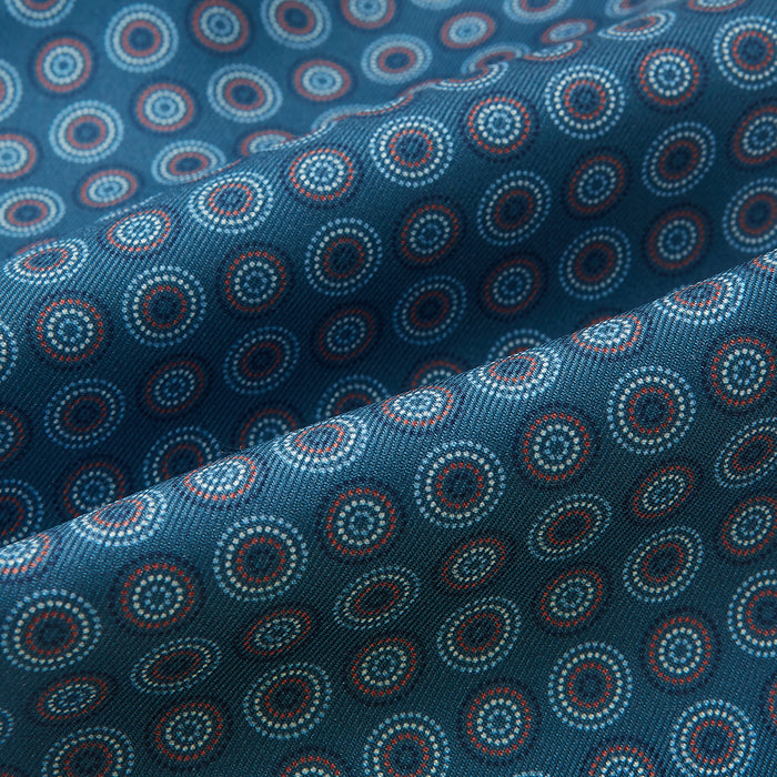 Blue Dotted Roundel Printed Silk Cravat Image 3