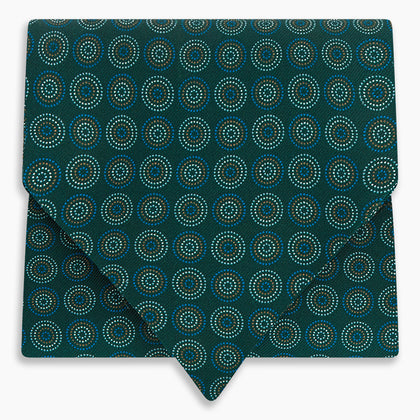 Forest Green Dotted Roundel Printed Silk Cravat Image 4