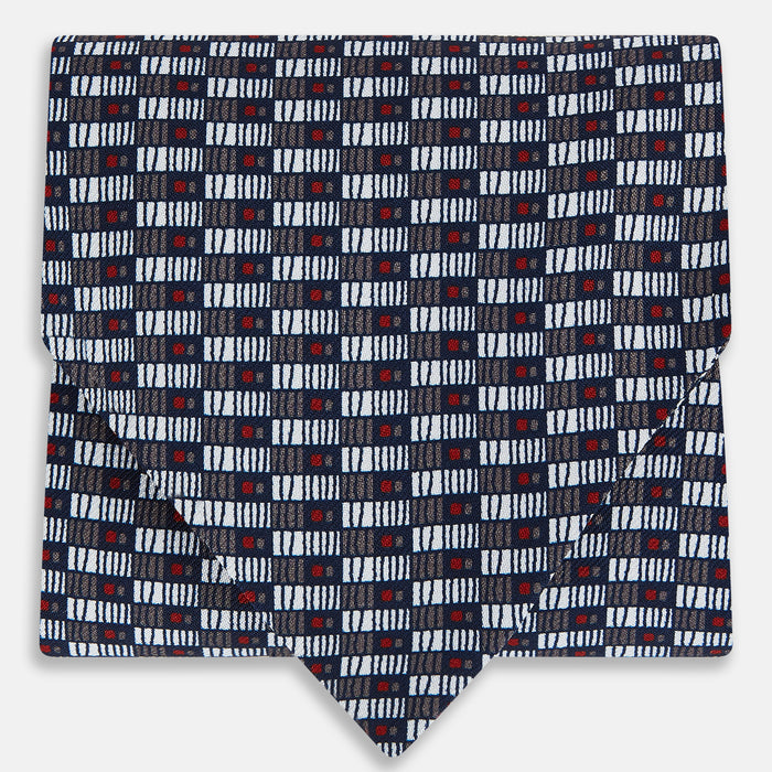 Ash Hatched Mosaic Silk Cravat