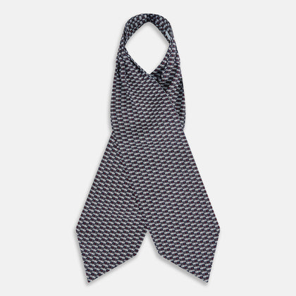 Ash Hatched Mosaic Silk Cravat Image 1