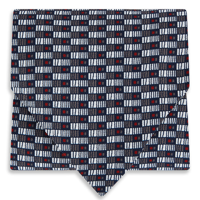 Ash Hatched Mosaic Silk Cravat Image 4