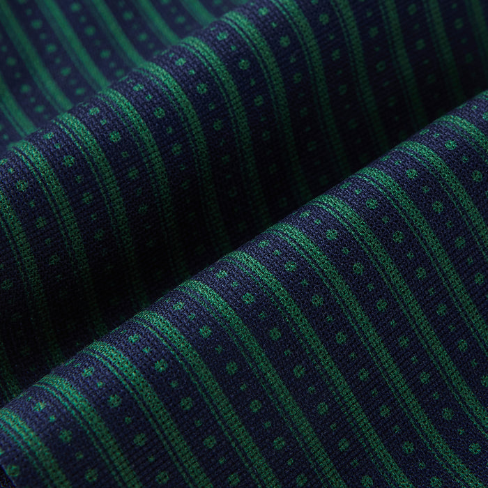 Forest Green Beaded Ticking Stripe Silk Cravat Image 3
