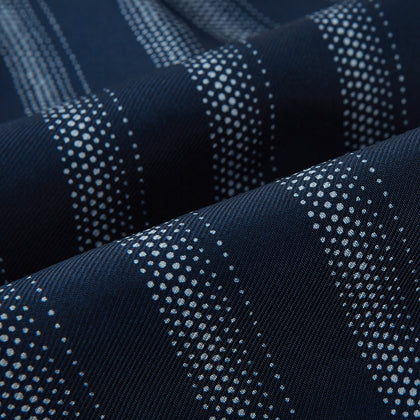 Navy Dotted Stripe Printed Silk Cravat Image 3