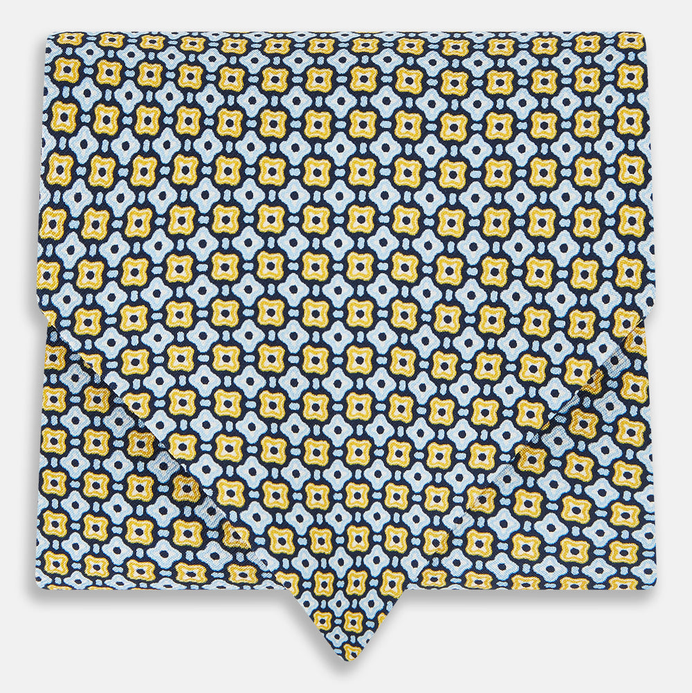 TIES ASCOTS GEOMETRIC MEDALLION PRINTED CITRUS OS
