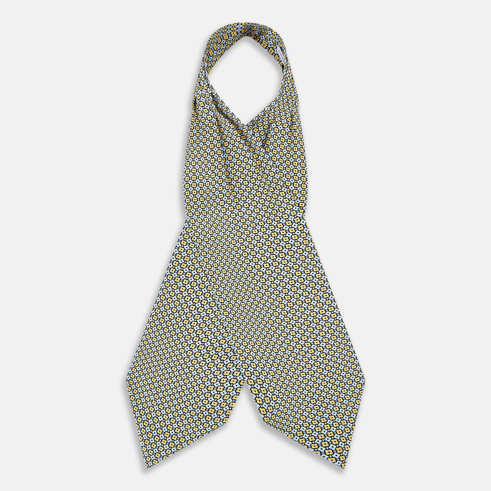 TIES ASCOTS GEOMETRIC MEDALLION PRINTED CITRUS OS