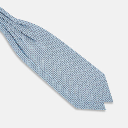 Pale Blue Floral Trellis Silk Cravat Image 2
